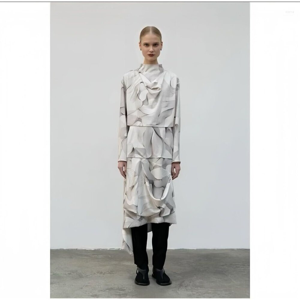 NWT LOW CLASSIC Casual Long Skirt Women's Asymmetric Irregular Size M